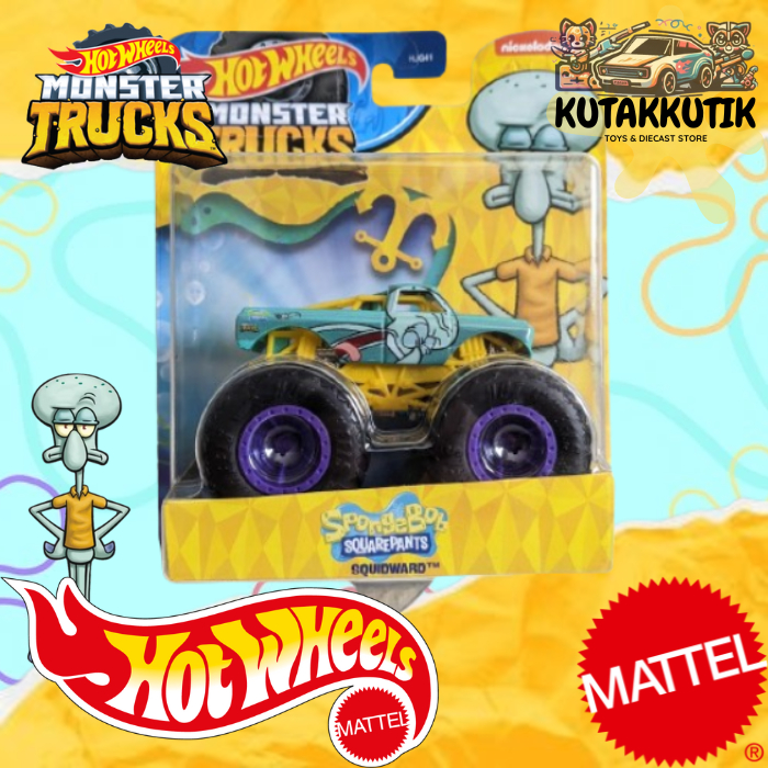 HIJAU Hot Wheels Monster Trucks SpongeBob Pickup Truck Squidward Green ...