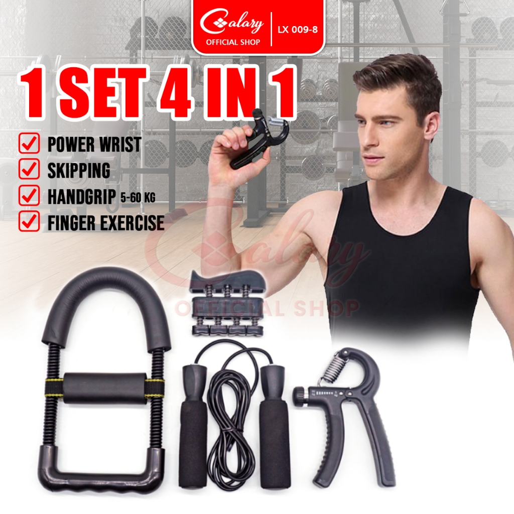 Handgrip Tool Set 4in1 Fitness Finger Exercise Skipping Rope Power