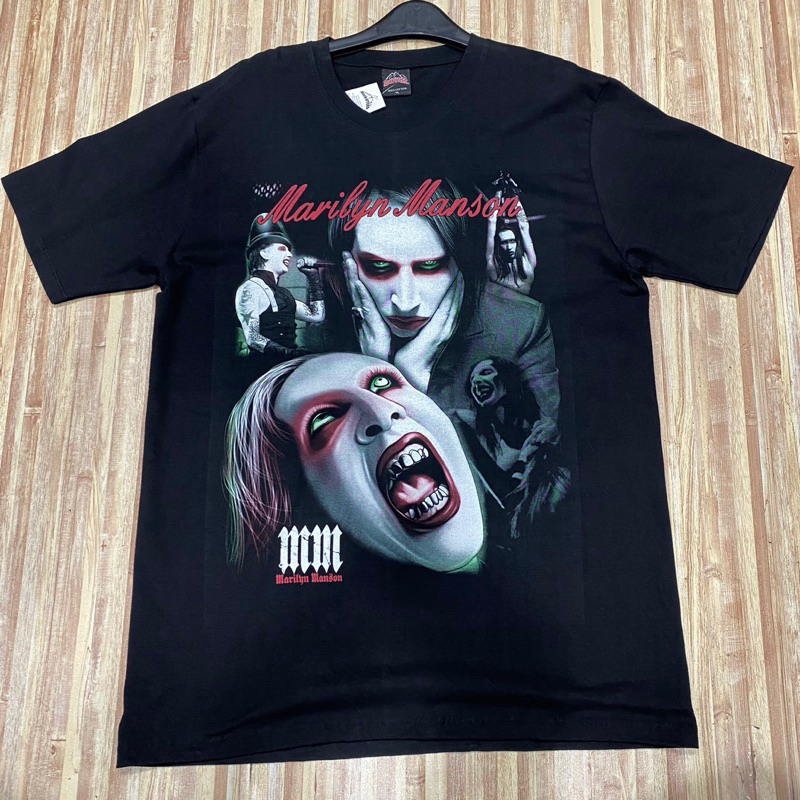 Marilyn MANSON KAOS KAOS BAND FULL PRINT SABLON AOP Alternating Front ...