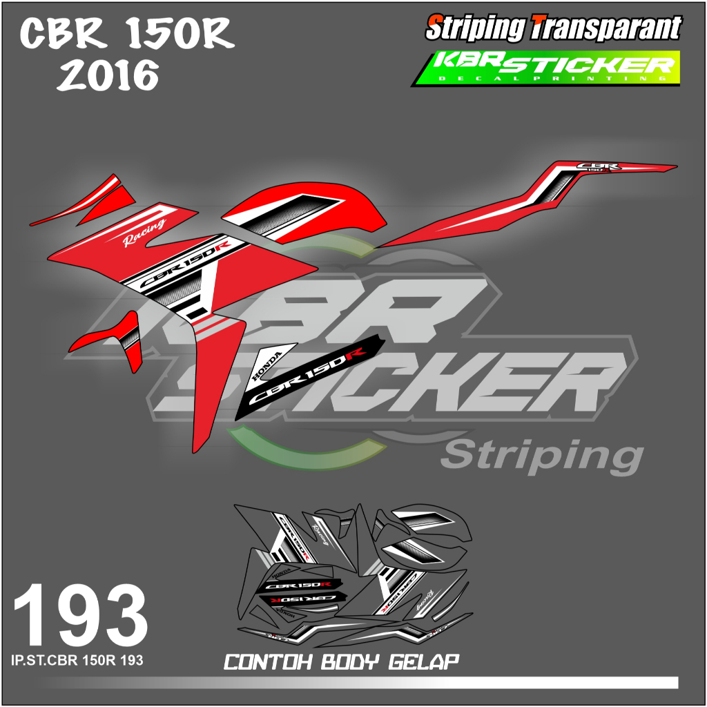 Cbr 150 R 2016 Motorcycle STRIPING STICKER HONDA CBR 150R 2016 - SIMPLE ...