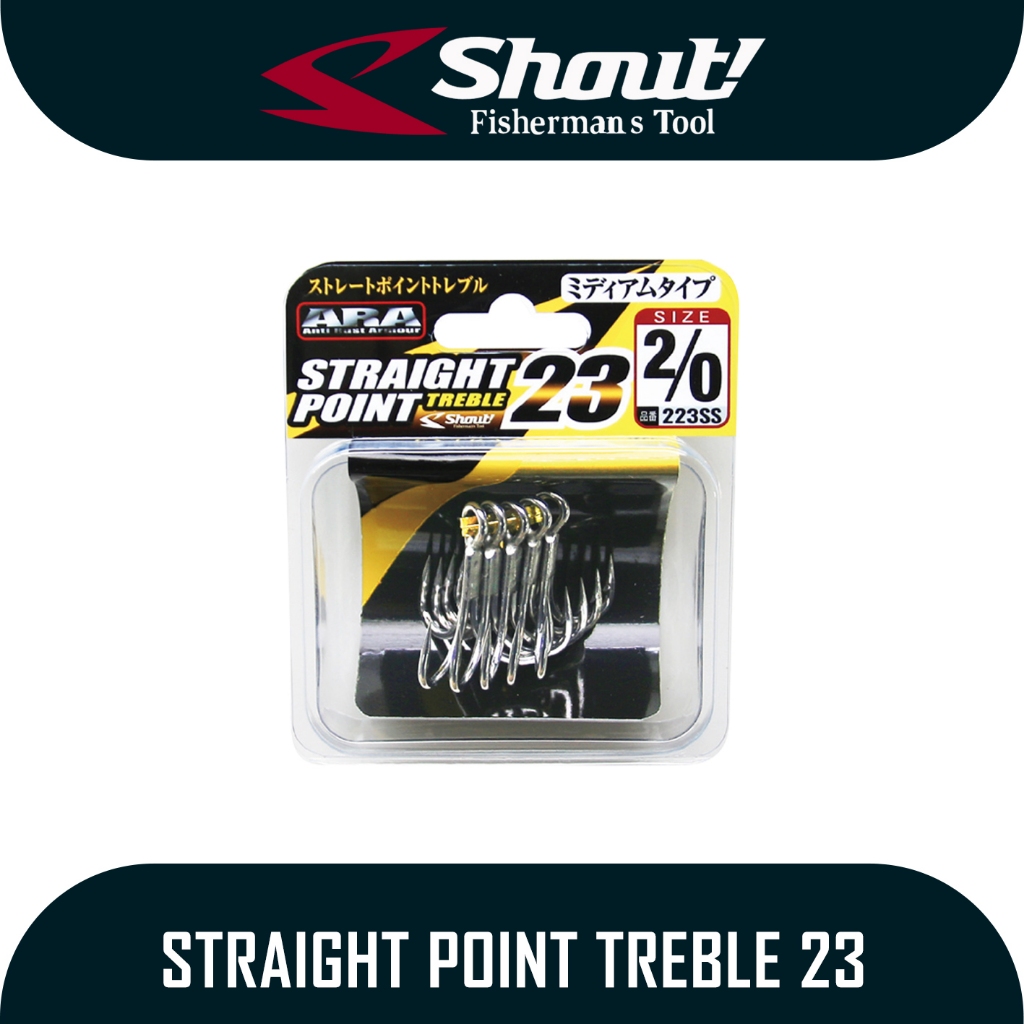 Treble Fishing Hook Brand Shout Straight Point Treble 23 223-SS ...