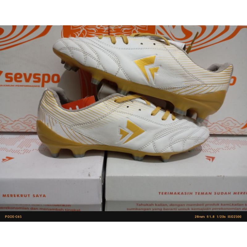 Sevspo X ZORO ONE WHITE BLUE / GOLD / RED LEATHER FOOTBALL SHOES ...