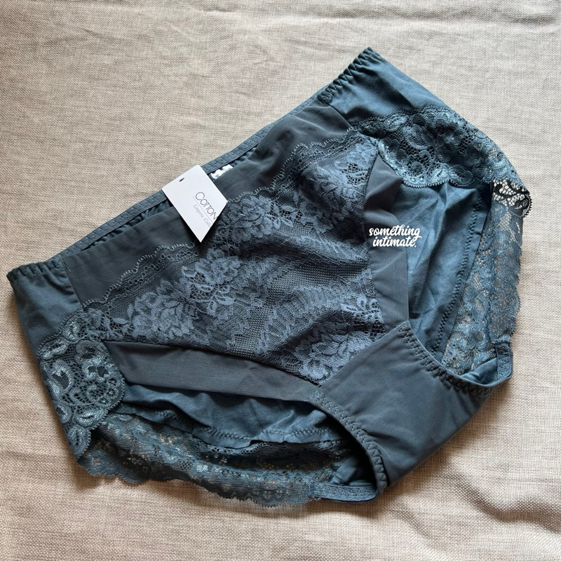 Cotton CLUB Italy Organic Cotton Lacey Feathers Semi Highwaisted Hipster Brief Panty/Panties
