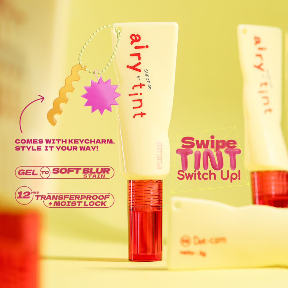 Emina Airy Surprise Tint 3g + Keychain | Emina Lip Tint | Shopee Malaysia