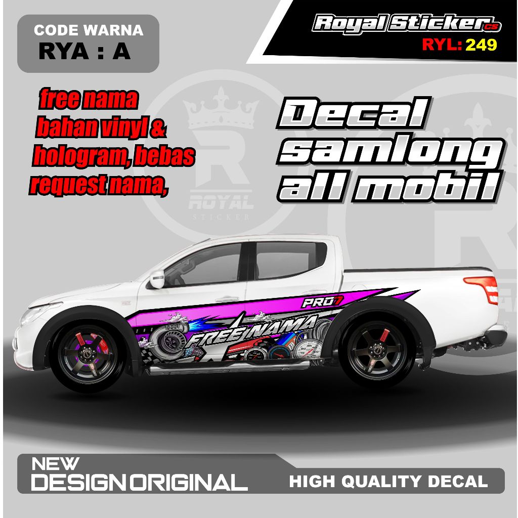 SAMLONG DECALL STICKER ALL NEW CAR HILUX STRADA TRITON SINGLE AND ...