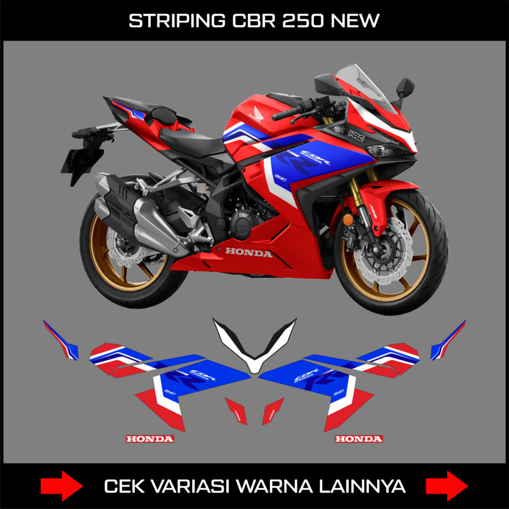 Cbr250rr STRIPING TRICOLOR EDITION / DECAL STICKER SEMI FULL BODY ...