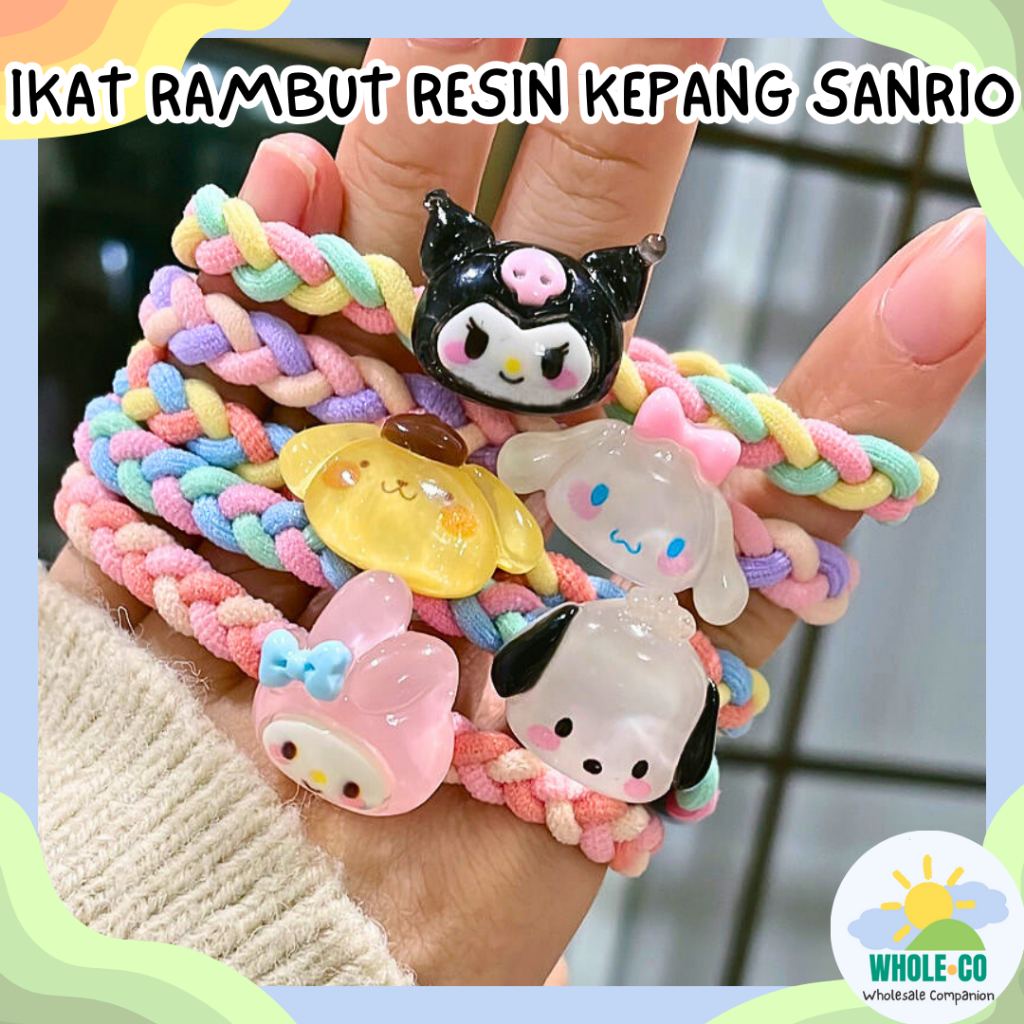 Sanrio Premium Braided Resin Hair Tie Kuromi Braid Hair Accessories ...