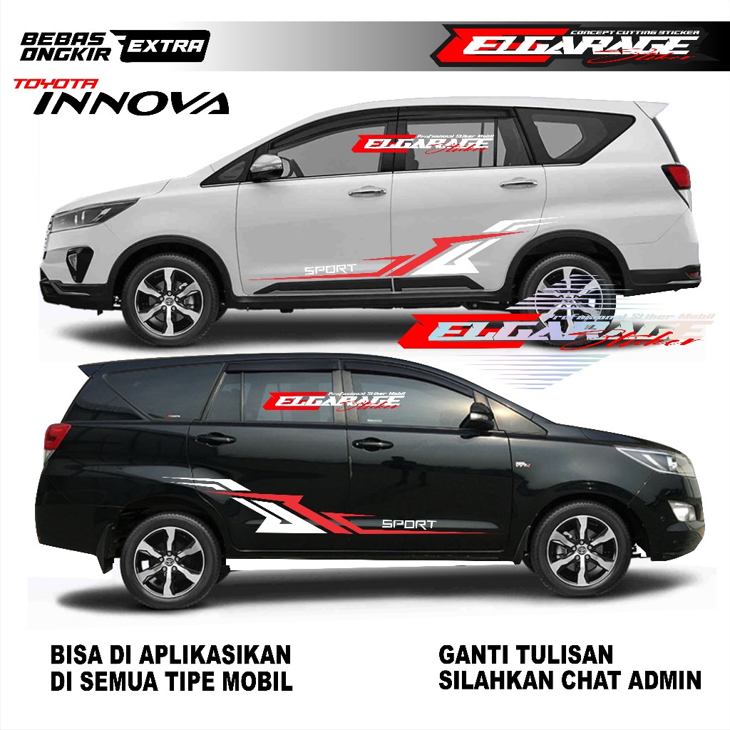 Toyota innova Car sticker list body Side Car sticker innova reborn ...