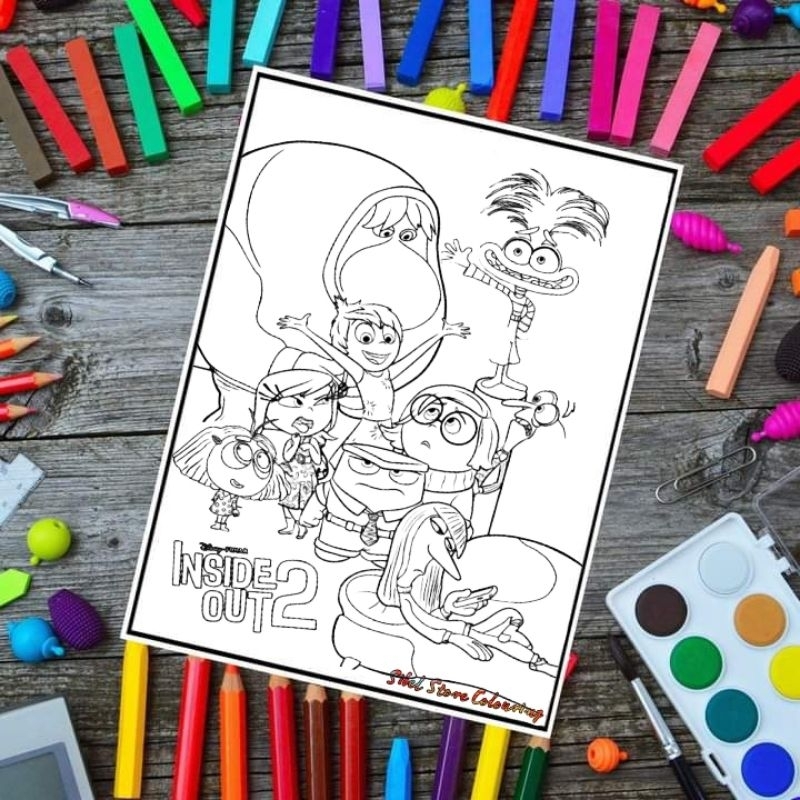 Inside Out V2 Theme Children's Drawing Coloring Paper/Drawing Paper (10 ...