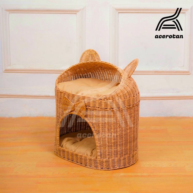 View of Cage HOUSE FOR CATS AND DOGS RATTAN TOWERS JUMBO OVAL EAR LEVEL FREE ...