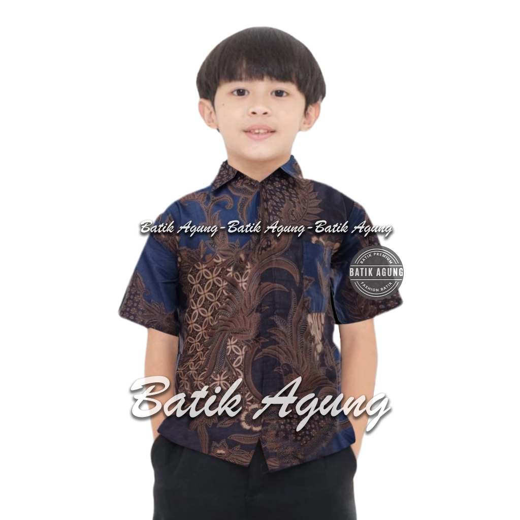 KEMEJA Short Sleeve Batik Shirt for Boys Ages 2-13 Years Cool