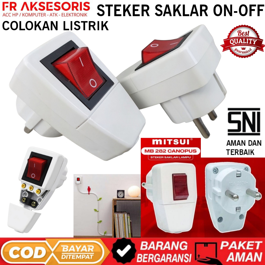 Power Plug ON OFF Power Plug ON OFF Led Switch Light Plug SNI Switch ...