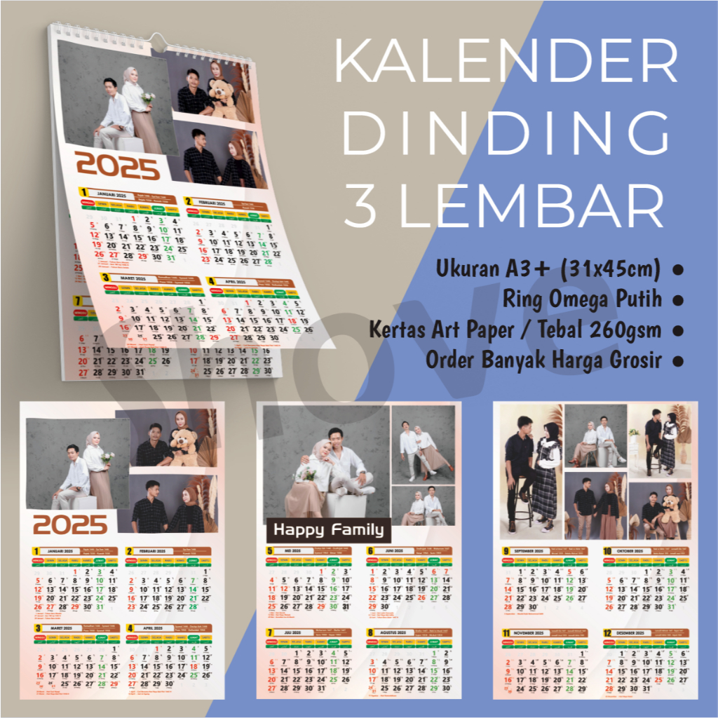 Custom Photo Calendar 3 Sheets 2025 Spiral Ring | Shopee Malaysia