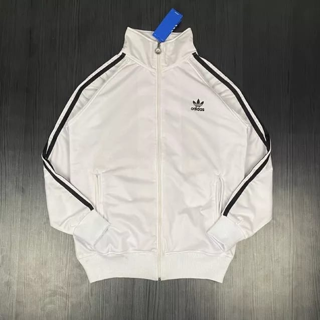 Adidas firebird white jacket hot sale