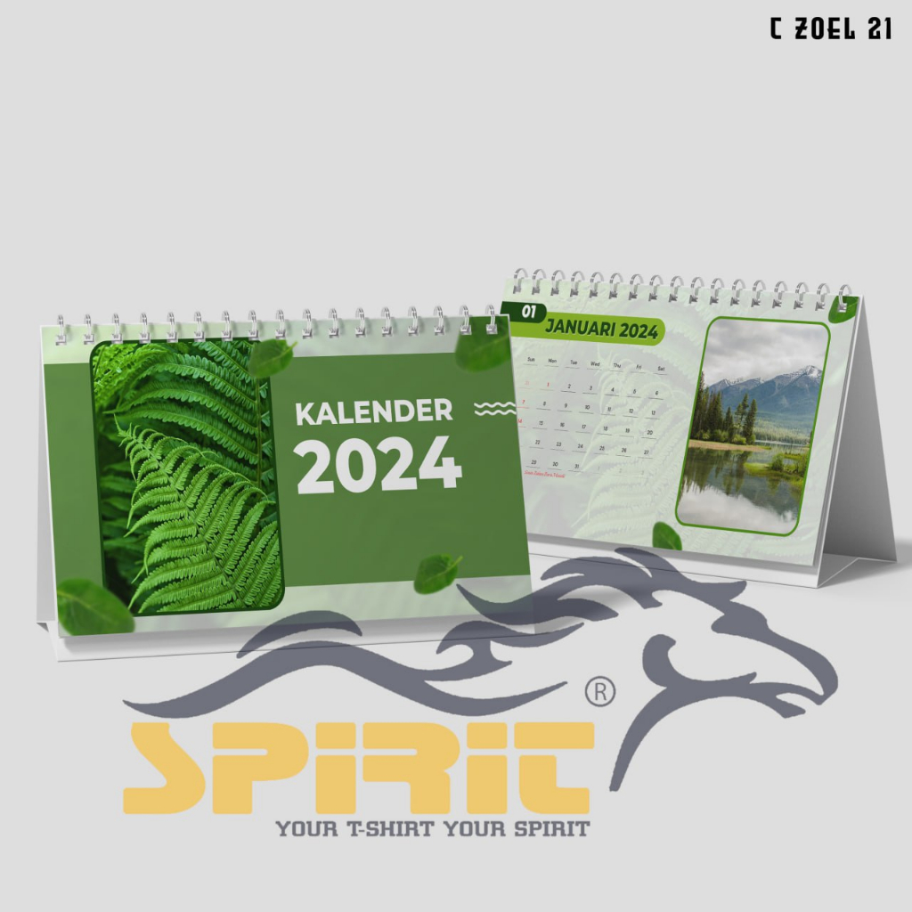 HIJAU Sitting Calendar 2024/desk Calendar 2024 Green Natural Forest