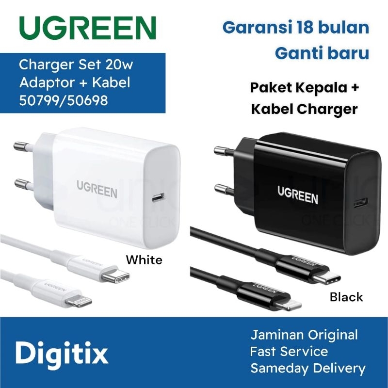 Ugreen iPhone Charger Head Adapter Cable PD Fast Charging MFI Type C to Lightning Shopee Malaysia