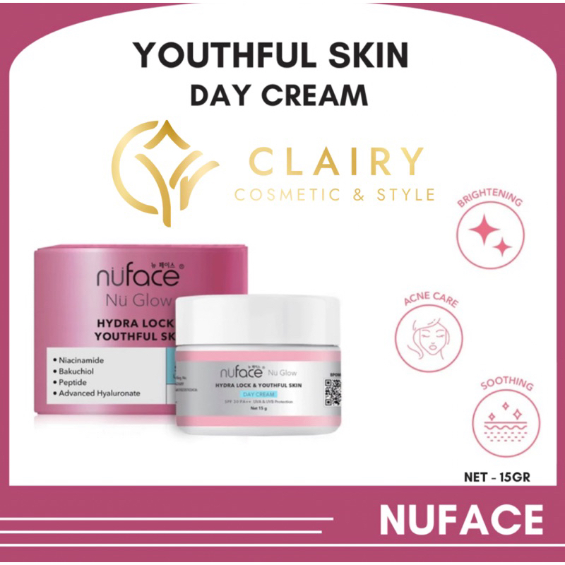 Nuface NU GLOW HYDRA LOCK & YOUTHFUL SKIN cream 15g DAY/ NIGHT (Safe ...