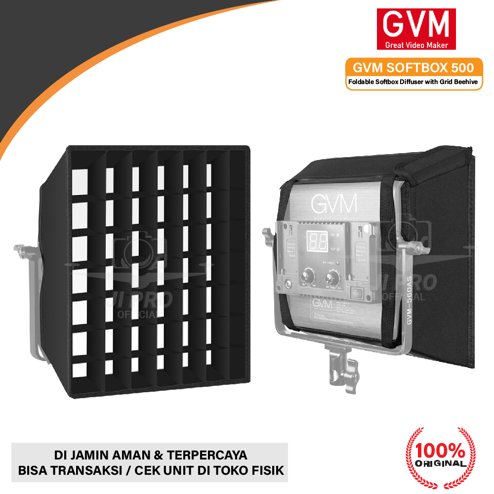 GVM Softbox 500 Foldable Softbox Diffuser with Grid Beehive | Shopee ...