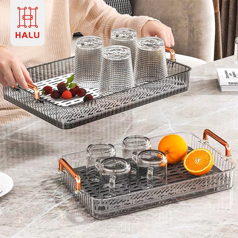 Halu Plastic Tray Food Beverage Serving Tray Multipurpose Fruit Plastic