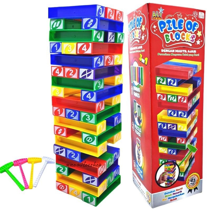 Children's toy stacko tower plus hammer / family toy / amm figureans ...