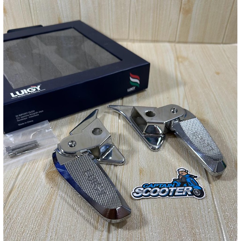 Footrest Step FootStep Luigy FS02 FuL Chrome Vespa Sprint Primavera