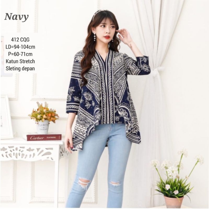 Annisa 412 MODERN BATIK BLOUSE Women's Office Work Tops Fashionable