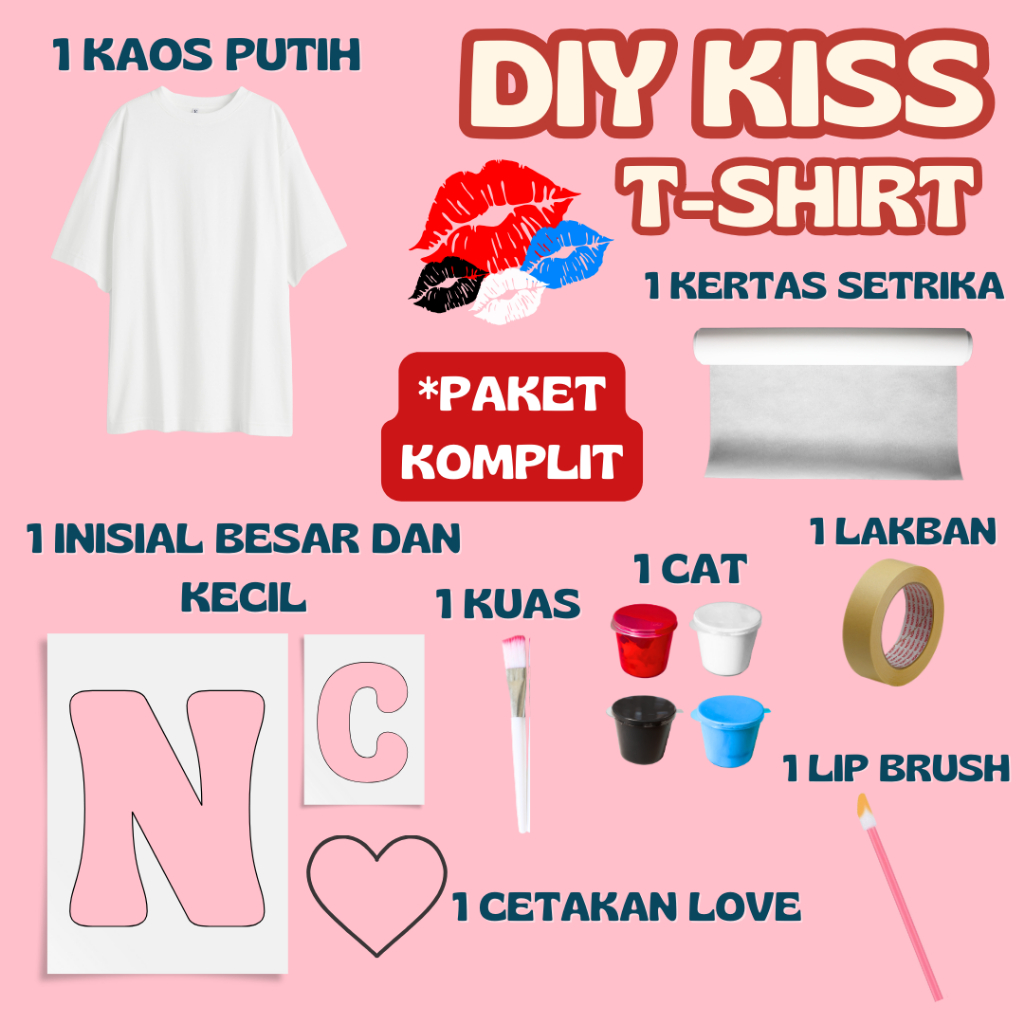 Kiss Tshirt DIY Kit Initials Name | Kiss Shirt | Kiss T-Shirt | T Shirt ...