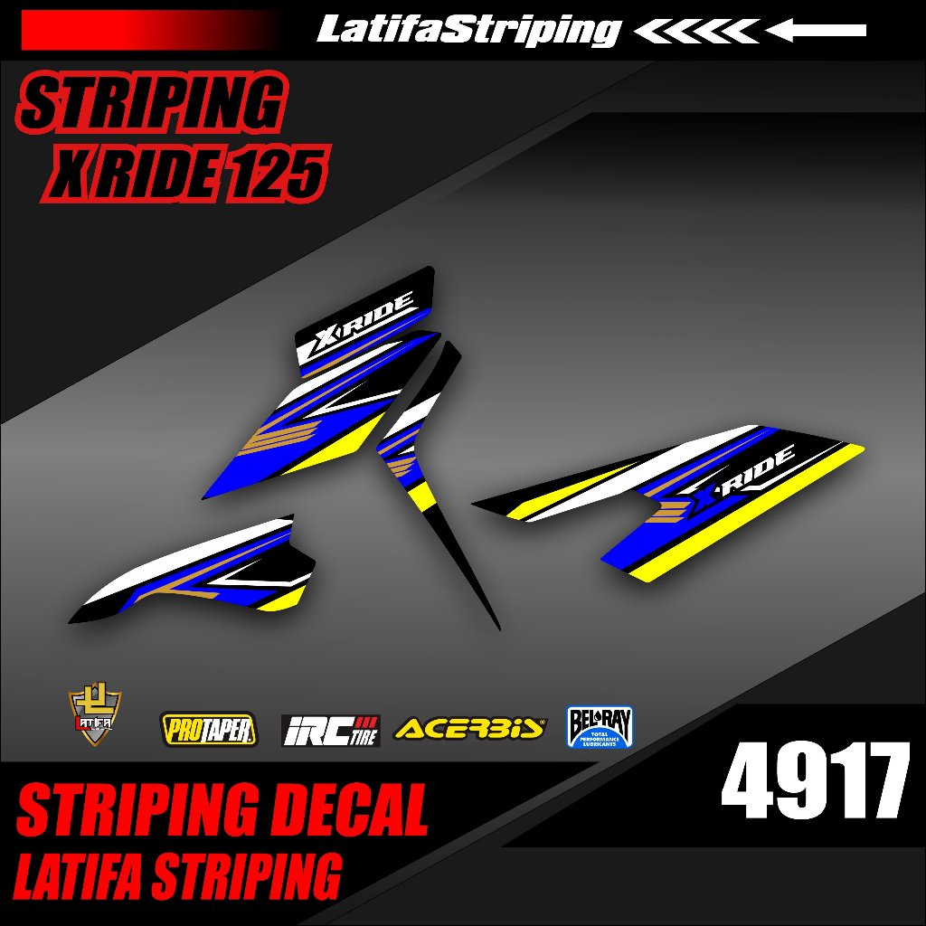 Sticker Striping Stile Motor X-Ride 125 - Striping Variation Semifull ...