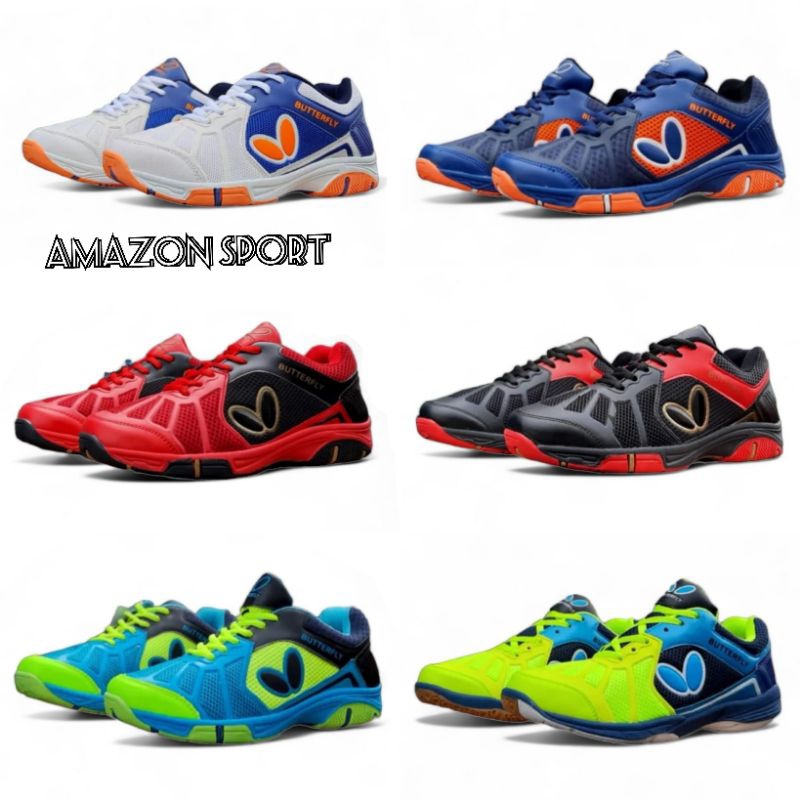 Men's Tennis Shoes Butterfly White Navy Orange Import Vietnam Men's