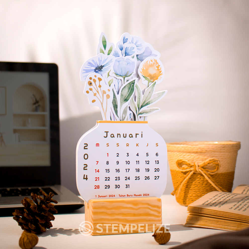 Bloomy Flowers Calendar 2024/Aesthetic Calendar 2024 Shopee Malaysia