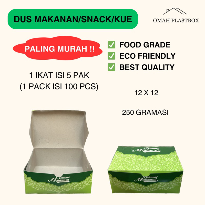 Janice Motif Snack Cake Box 12x12 - Event Food Box Contains 50 Pcs ...