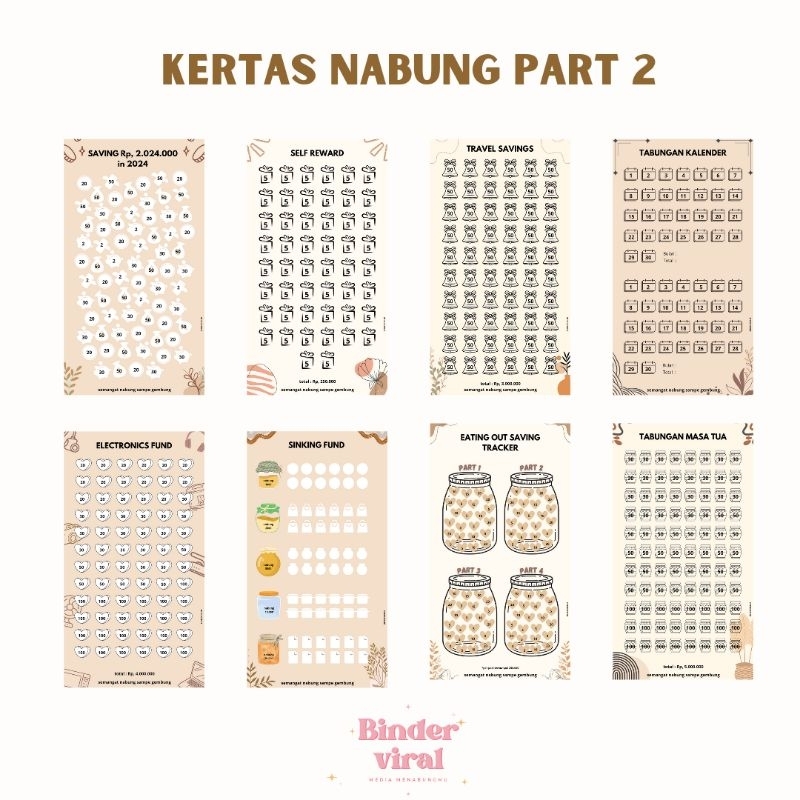 (8 Sheets) PART 2 Paper Saving Challenge A6 | Shopee Malaysia