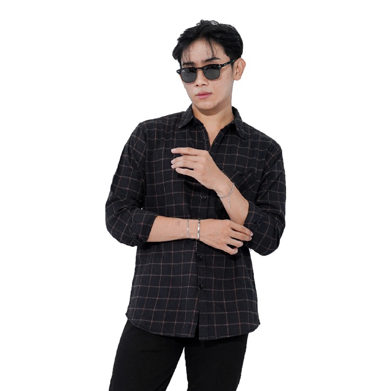 KEMEJA [N00101] Holyster Distro Flannel Shirt/Men's Plaid Long Sleeve ...