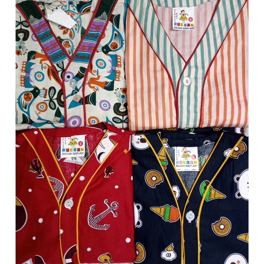 MERAH Original Pajama BATIK Nightgown Chart COUPLE MOTIF NAVY/Red/MIX/BATIK Shopee Malaysia