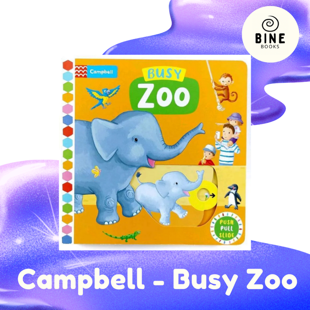 Campbell Busy Zoo Book Push and pull Interactive Children Zoo Book