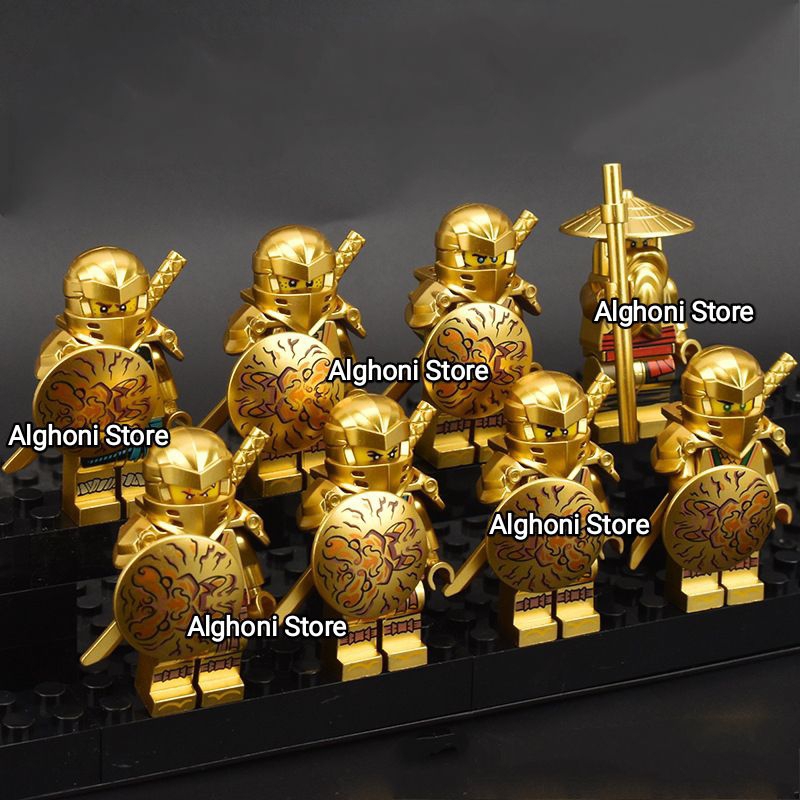 Minifigure Ninja Gold 1set 8 Models Ninjago Gold Character Kai Sensi Wu ...