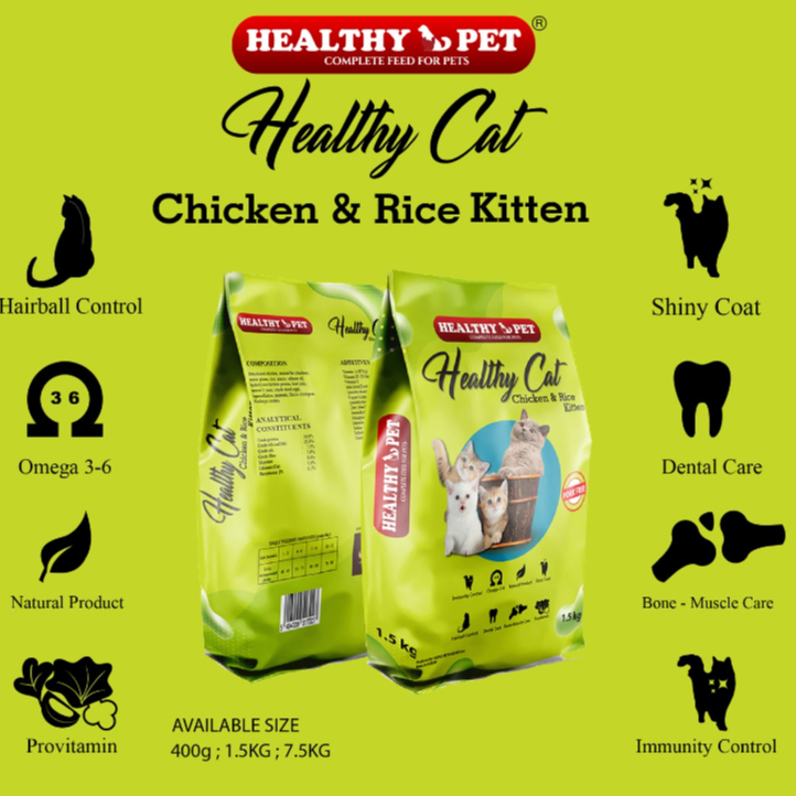 Best Deal!! Healthy Cat Dry Food Kitten/Kitten Chicken & Rice 1.5Kg ...