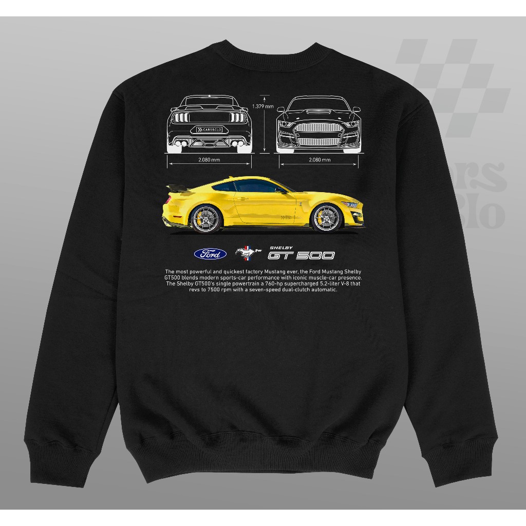 Cars and Clo - Ford Mustang Shelby GT500 Blueprint Sweater Black ...