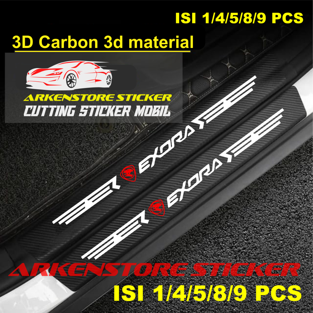 Pcs Sticker Sill Plate Carbon D Car Proton Exora Sticker Carbon D