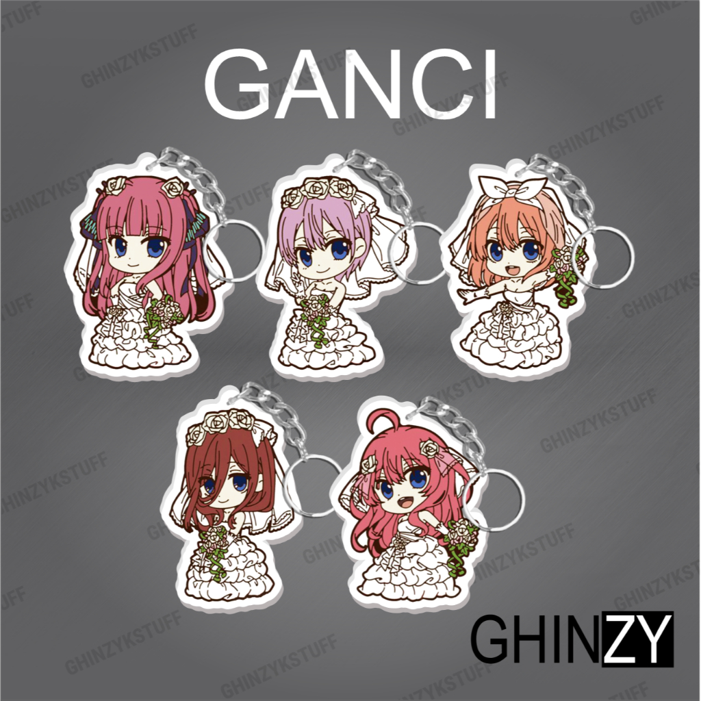 GANTUNGAN Gotoubun Acrylic Anime Ganci Keychain Go-Toubun no Hanayome ...