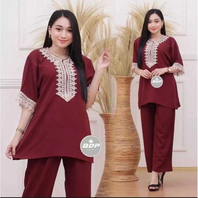 Beaded Women's Arab  Solid Color Two-piece Suit