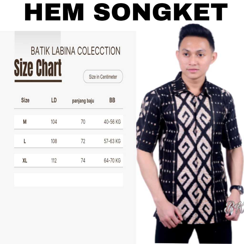 KATUN KEMEJA Best Selling!! SONGKET MOTIF Short Sleeve Shirt SIZE M L ...