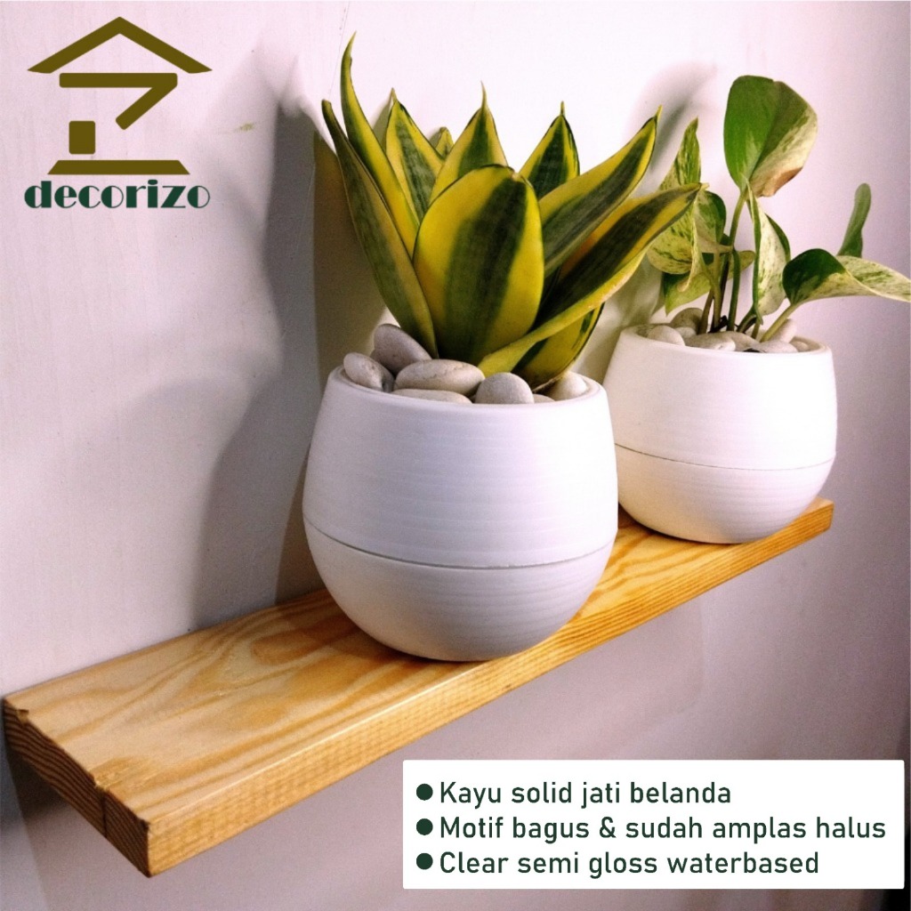 KAYU SIKU Wooden Shelf Floating RAMA Teak Dutch Pine Minimalist Shelf ...