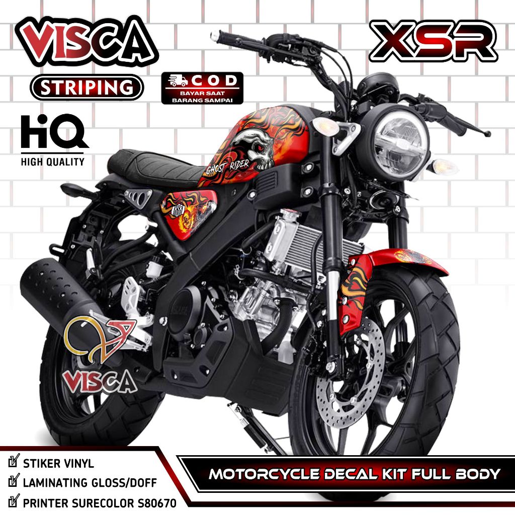 Decal XSR 155 Full Body Yamaha XSR 155 Fullbody Motorcycle Sticker Dekal XSR Striping