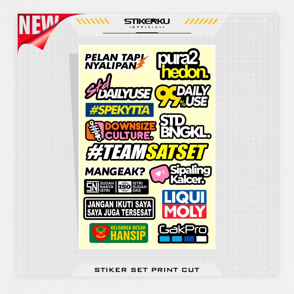 Vinyl STICKER PACK / KATAKATA MOTIF / STICKER SET / HP LAPTOP / HELMET ...
