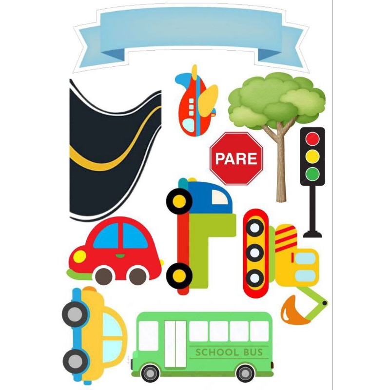 Transport Equipment topper, vehicle theme birthday cake topper | Shopee ...