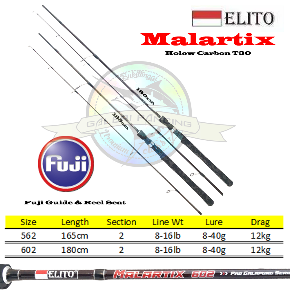 Elito Malartix Fishing Rod 165cm 180cm 8-16lb Fuji Guide Fuji Reel Seat ...