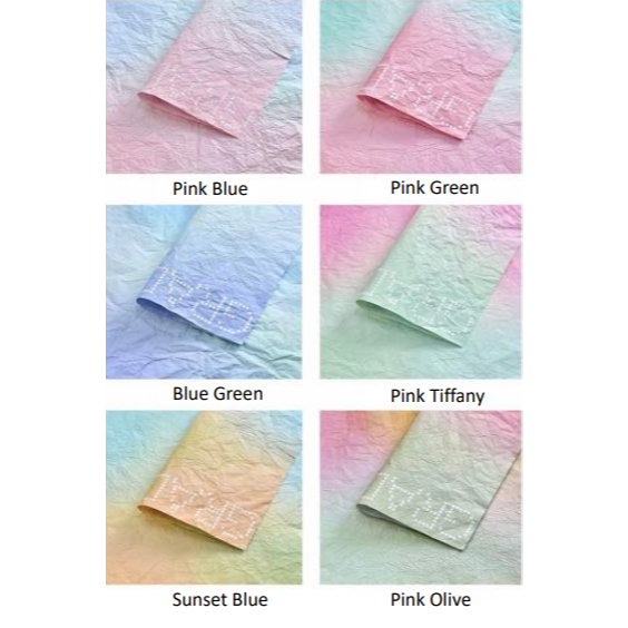 Flower paper (20 Sheets) Gradient Wrinkle Wrapping paper (Unit)Wrapping ...