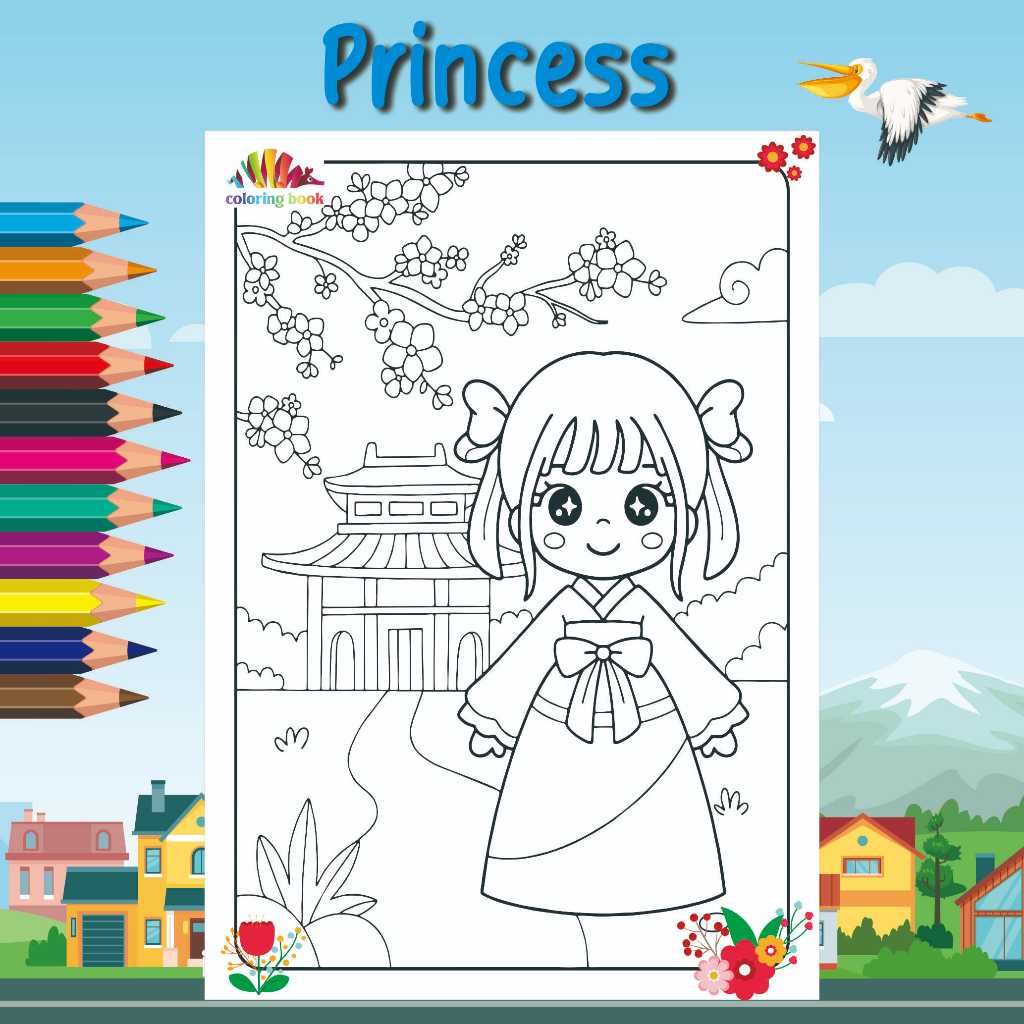Coloring PAPER / COLORING / DRAWING PAPER / PRINCESS / COLORING PAPER ...
