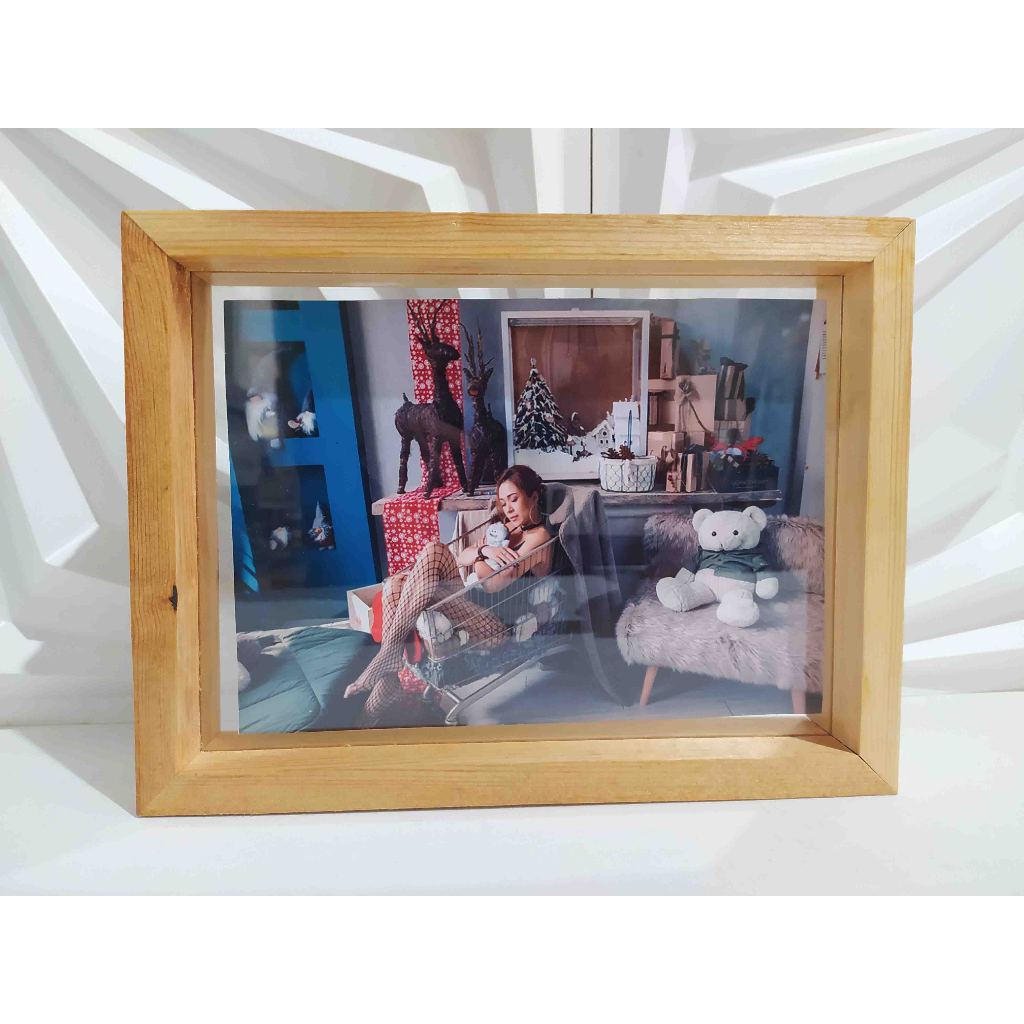 6R Floating double Acrylic Wooden Frame | Shopee Malaysia